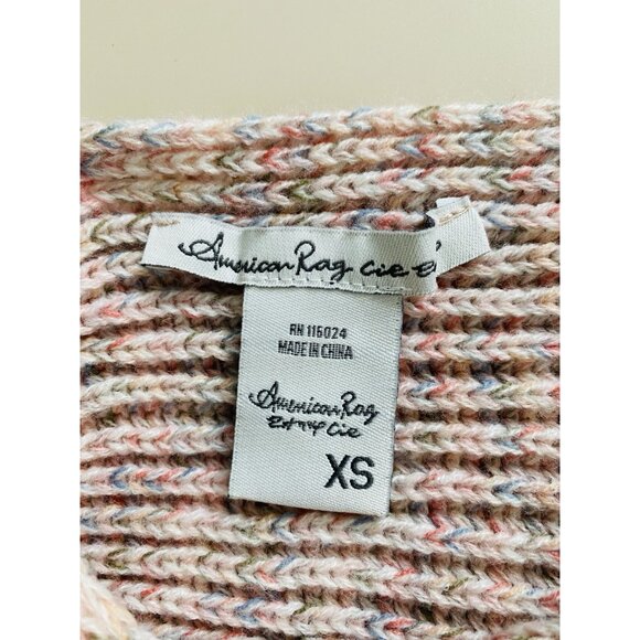 American Rag Cie Womens Size XS V-Neck Twist Back Pullover Sweater Pink Marled - Picture 3 of 7